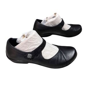 Dansko Black‎ Leather Mary Jane Shoes Comfort Strap Ballet Flats Size 38